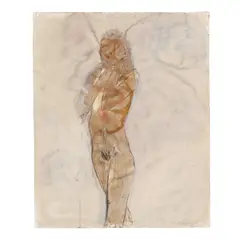 Untitled by Nathan Oliveira, 1991, charcoal and watercolor on paper, sold Apr 2022