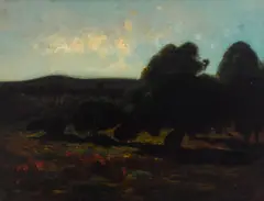 Landscape by Julian Rix, circa 1900, oil on panel, sold Apr 2022