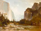 Thomas Hill, Fisherman along the Merced River, Yosemite Valley