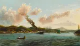 Captain William Lindsay Challoner, View of Yaquina City, Oregon, circa 1887-88, oil on canvas
