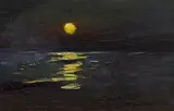 Charles Rollo Peters, Moonlit Seascape, oil on panel