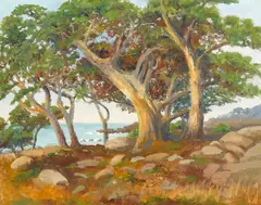 Mabel Culbertson, Sunshine and Shadow of Pt. Lobos, oil on canvas