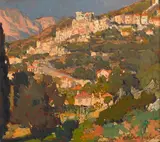 Edgar Alwin Payne, Village near Monaco, oil on canvas
