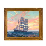 Joe Duncan Gleason, Running her Westing Down, oil on canvas