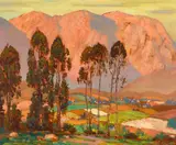 Alfred R. Mitchell, El Cajon Mountain, oil on board