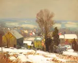 Alfred R. Mitchell, Chalfont Winter, oil on board