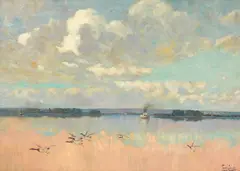 Frank Coburn, Dawn on the Mississippi, circa 1924, oil on canvas
