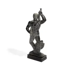 Jacques Schnier, Native Fisherman, bronze with blue green patina