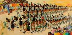 Dorothy Brett, Santo Domingo Corn Dance, 1959, oil on board