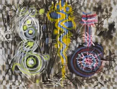 Gordon Onslow Ford, Untitled, circa early 1950s, watercolor and gouache on paper on board