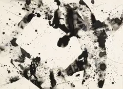 Sam Francis, Untitled Black and White (SF73-0001), 1973, ink and acrylic on paper