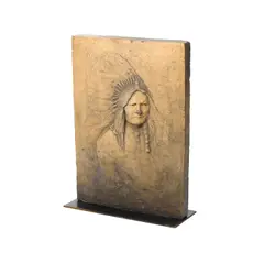 Edward Kemeys, Chief Sitting Bull (Tatanka-Iyotanka), circa 1884-1890, terracotta bas relief