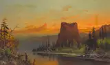 Frederick Schafer, Castle Rock, Columbia River, oil on canvas
