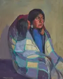 Kathryn W. Leighton, Wife and Child of Bull Plume, circa 1925, oil on canvas