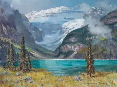 Belmore Browne, Lake Louise, Rising Clouds, oil on canvas