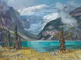 Belmore Browne, Lake Louise, Rising Clouds, oil on canvas