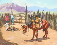 George Phippen, Winners Take All, oil on canvas