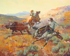 George Phippen, No Job for the Timid Soul, circa 1950, oil on canvas