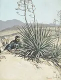 Maynard Dixon, Over the Border, oil on board