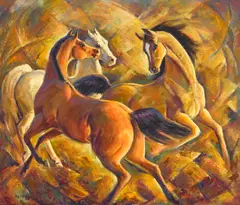 Ila Mae McAfee, Animation, oil on canvasboard