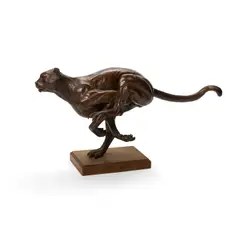 Arnold Goldstein, Bounding Cheetah, bronze with medium brown patina