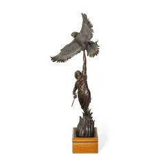 Truman Bolinger, Wings of the Gods, bronze with golden brown patina