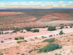 Gary Ernest Smith, Desert Wash, Distant Mesas, oil on linen