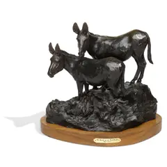 The Rattle of the Feed Bucket by Grant Speed, bronze with brown patina, sold Apr 2022