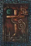 Cady Wells, Abstract composition, circa 1950, gouache on black paper