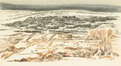 Howard Cook, Taos Landscape, watercolor and graphite on paper