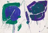 Blue-Green (Lembark L.56; SF-318) by Sam Francis, 1963, Lithograph in colors, on Rives BFK paper, sold Nov 2021