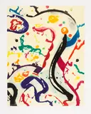 Sam Francis, Untitled (Lembark I.112; SFE-073), 1990, Aquatint in colors with chine collé, on Rives BFK paper