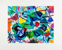 Sam Francis, Trietto 5 (SFE-078RC), 1991, Aquatint in colors, on Fabriano paper