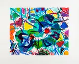 Sam Francis, Trietto 5 (SFE-078RC), 1991, Aquatint in colors, on Fabriano paper