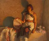 Joseph Henry Sharp, Leaf Down - Taos Indian Girl