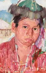 Mongolian Boy by Leon Gaspard, oil on board, sold Aug 2021
