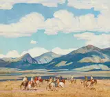 Oscar E. Berninghaus, Gathering For the Rabbit Hunt