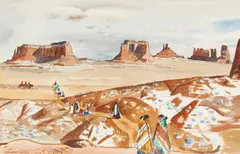 Monument Valley by Millard Sheets, 1949, watercolor on paper, sold Aug 2021