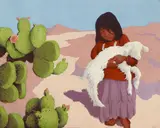 Conrad Buff, Navajo Child and Lamb