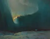 Sydney Laurence, Aurora Borealis, Juneau, circa 1927, oil on canvas
