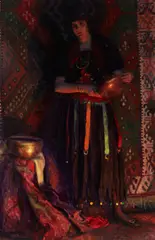 The Gypsy by Charles Franklin Galt, 1914, oil on canvas, sold Aug 2021