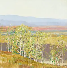 Aspen by Millard Sheets, oil on canvas, sold Aug 2021