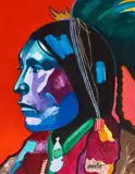 John Nieto, Two Hatchet Kiowa, 2014, acrylic on canvas