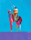John Nieto, Plains Warrior I, 1991, acrylic on canvas