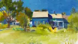 Wolf Kahn, The Blue-Painted House Near Rte 9
