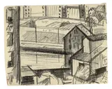 Oscar Florianus Bluemner, View of the Harlem River, 1915, crayon on paper