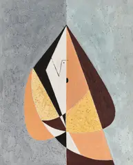 Folded Form by Charles Green Shaw, 1935, oil and sand on canvasboard, sold May 2022