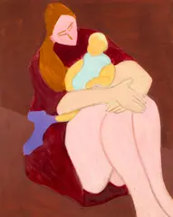 Young Mother by Sally Michel Avery, 1970-71, oil on canvasboard, sold May 2022