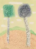 Milton Avery, Lollypop Trees, 1954, gouache and oil crayon on paper