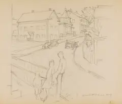 Stuart Davis, Untitled (Town View), 1917, pencil on paper